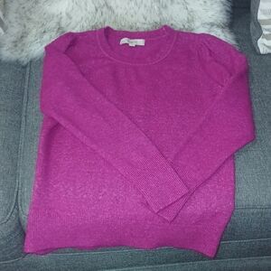 LOFT Fuchsia Crewneck Sweater